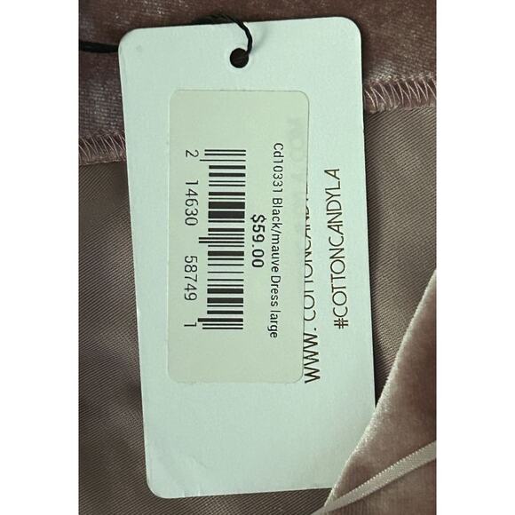 NWT Cotton Candy Spaghetti Strap Stretch Mauve Mini Dress Women's Large - Picture 6 of 7